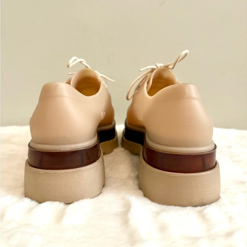 Melissa Laced Shifter Translucent Beige Platform Sneakers Sz 7 EUC! - Picture 3 of 4